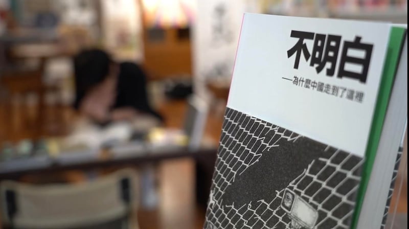 浙江一大学生到泰国清迈飞地书店看中国禁书《不明白》。（唐正摄）