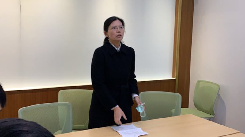 李净瑜18日单枪匹马在台北召开记者会。(记者夏小华摄)
