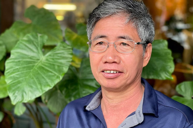 Journalist Truong Huy San, also known as Huy Duc, is seen during a visit to Hanoi, April 10, 2021. (AFP)